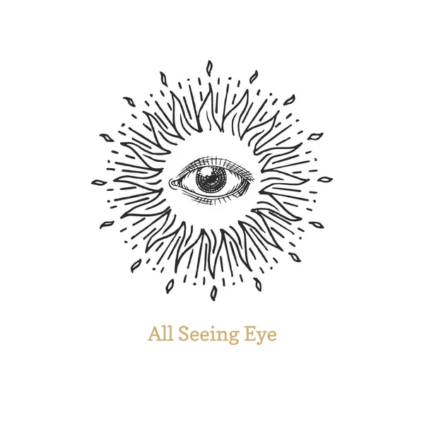 Todos viendo el ojo. Ojo de Providencia imagen vectorial. — Vector de stock