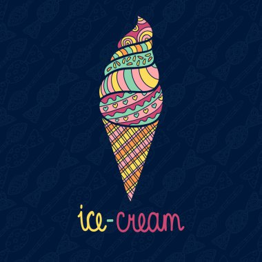Renkli lezzetli dondurma.