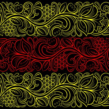 Khokhloma tarzı seamless modeli