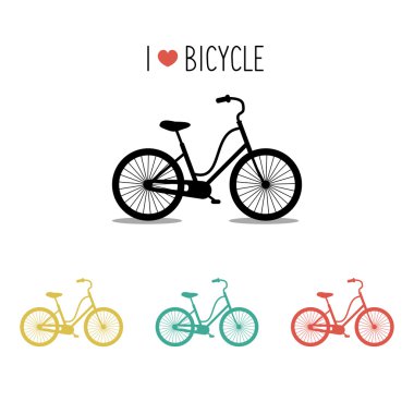 Icons set of urban hipster bicycle clipart