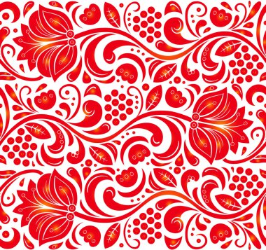 Khokhloma tarzı seamless modeli