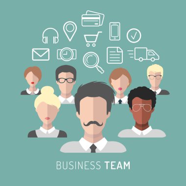 İllüstrasyon iş takım yönetimi