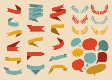 şeritler, defne ve konuşma balonu