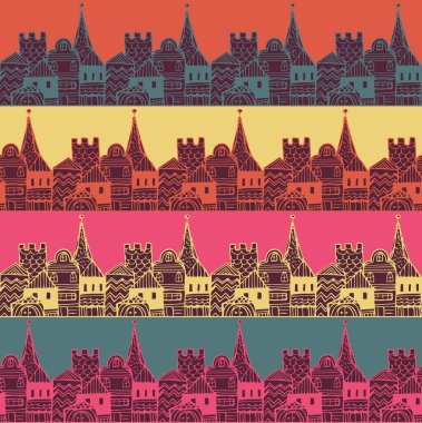 Eski şehir binaları seamless modeli