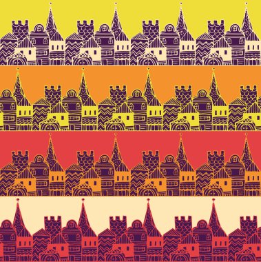 Eski şehir binaları seamless modeli