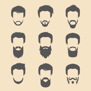 farklı erkekler hipster saç kesimleri kümesi