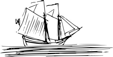 Okyanusta yelken Kalyon gemi