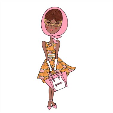 beautiful young African American woman clipart