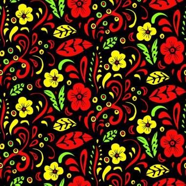 Khokhloma tarzı seamless modeli