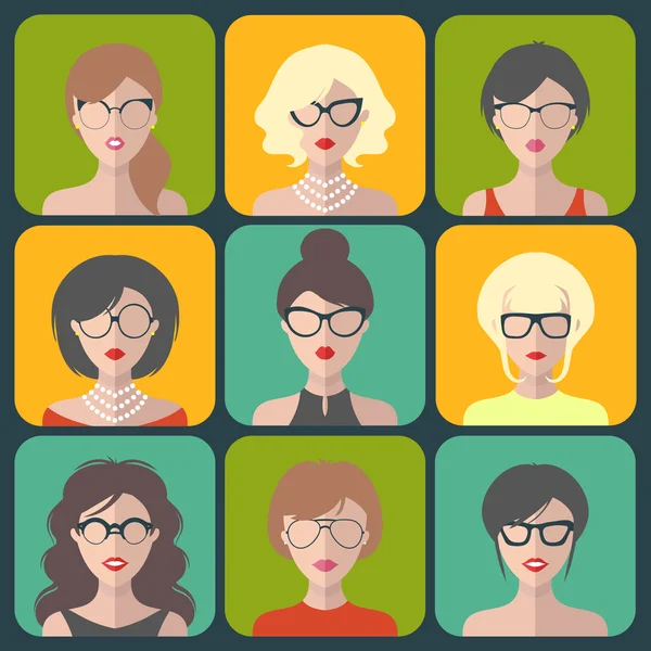 Set van verschillende vrouwen app pictogrammen — Stockvector