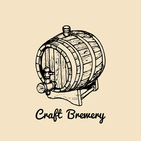 Barril de cerveza de madera — Vector de stock