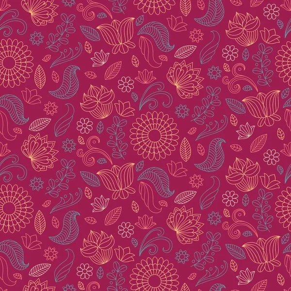 Summer floral seamless pattern — Stock Vector