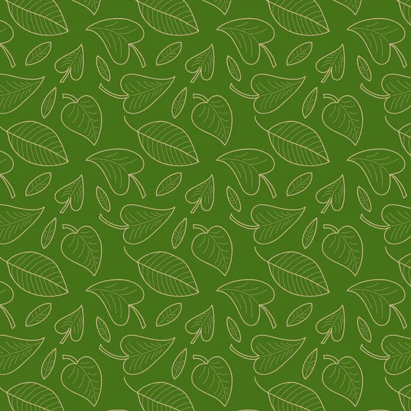 Свежие зеленые листья бесшовные — стоковый вектор