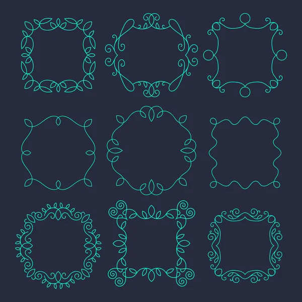 Vintage ornamental frame set — Stock Vector