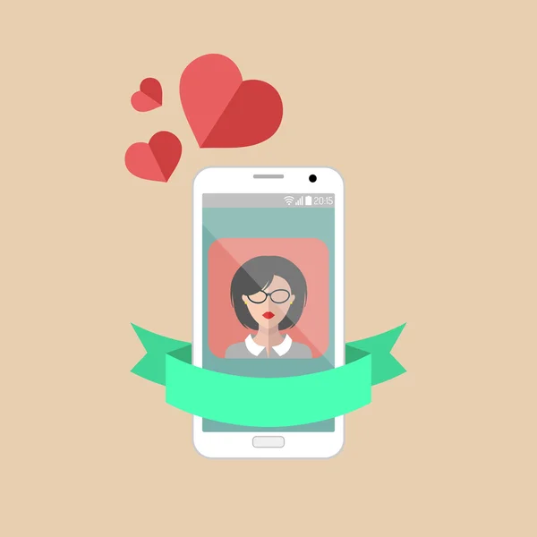 Illustratie van online dating — Stockvector