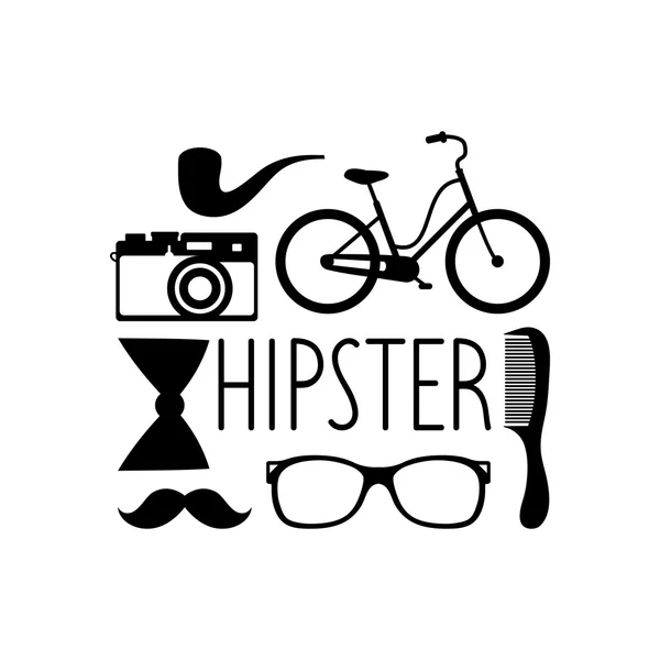 Elemen hipster dalam gaya datar - Stok Vektor