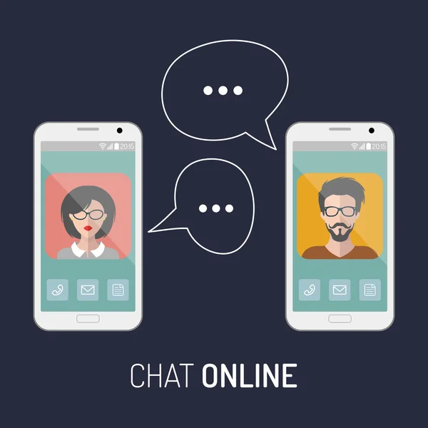 Illustration av online dating — Stock vektor