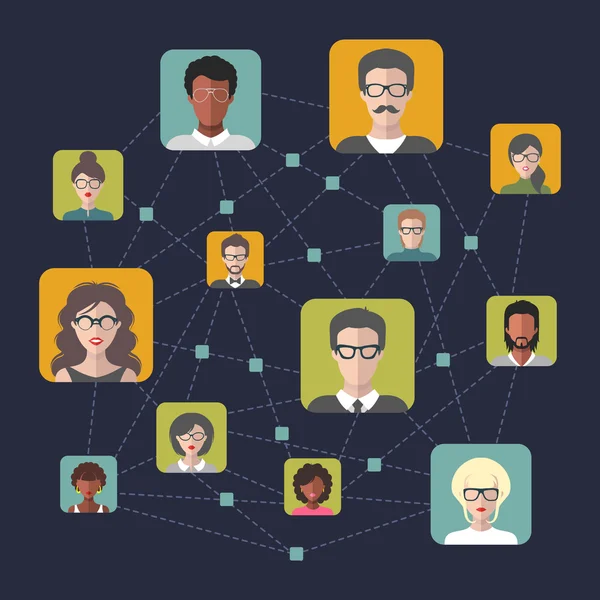 社会的ネットワークの図 — ストックベクタ
