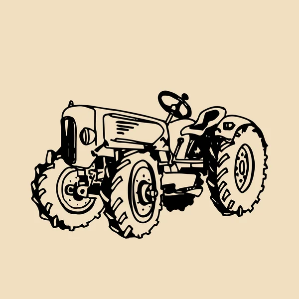 Иллюстрация ретро-трактора — стоковый вектор
