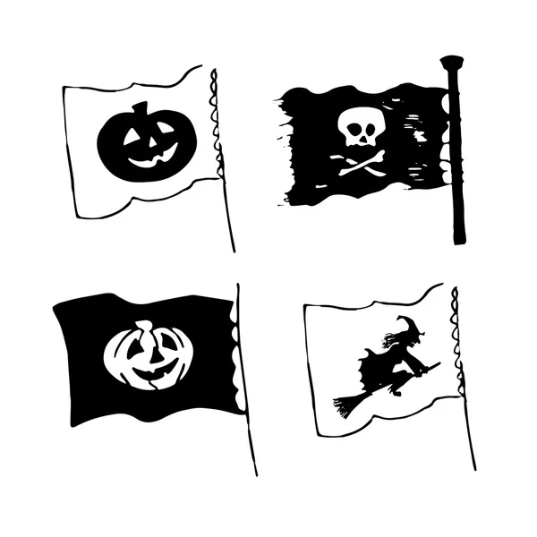 Set de banderas de Halloween — Vector de stock