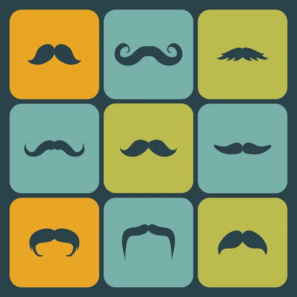 Conjunto de homens diferentes bigode —  Vetores de Stock