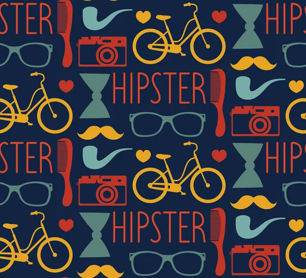 Hipster seamless pattern — Stock Vector