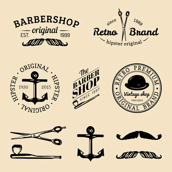 Set of vintage hipster logo — Stock Vector