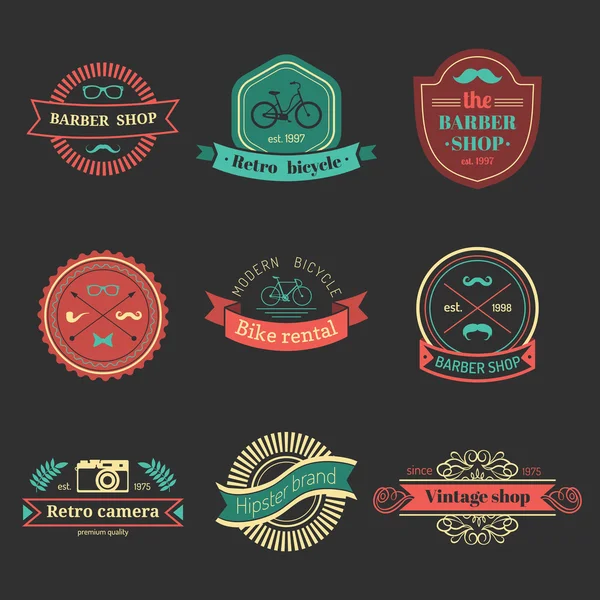 Conjunto de logotipo hipster vintage . — Vector de stock