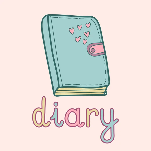 Иллюстрация милого дневника — стоковый вектор