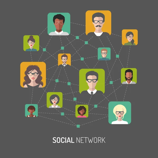 Ilustração da rede social — Vetor de Stock