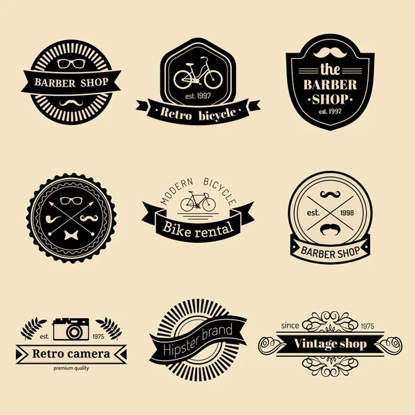 Conjunto de logotipo hipster vintage . — Vector de stock