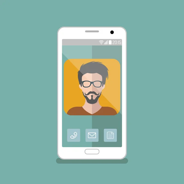 Man app pictogram op smartphone — Stockvector