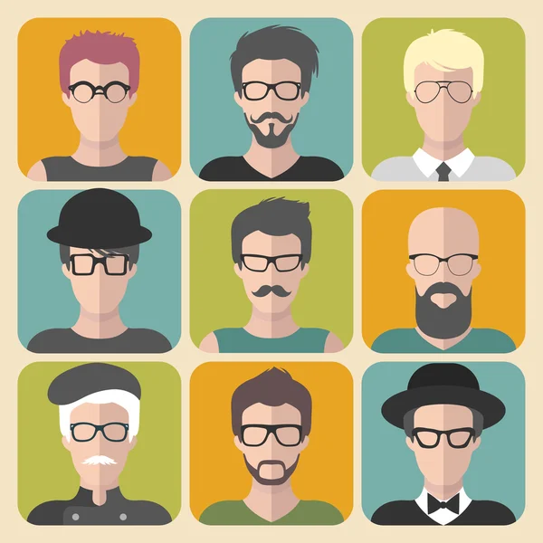 Set of different man app icons — Stock Vector