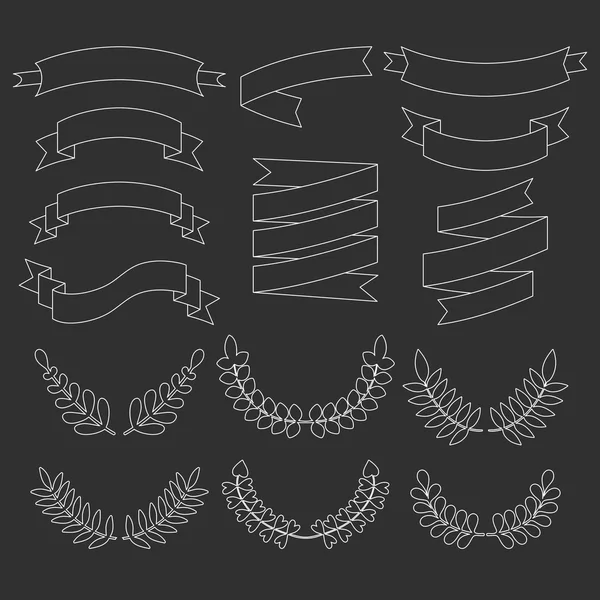 Big set of ribbons — Stock Vector