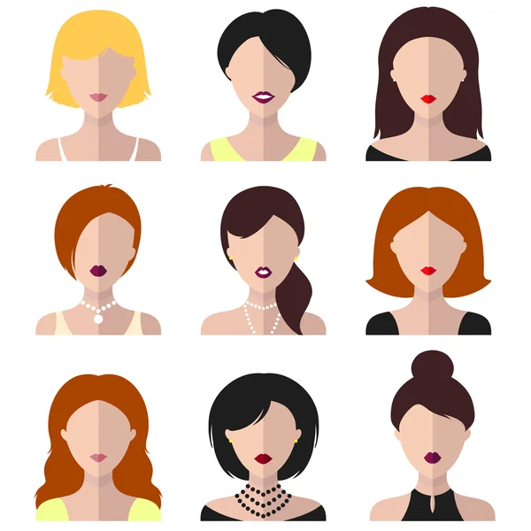 Conjunto de diferentes iconos de aplicaciones para mujeres — Vector de stock