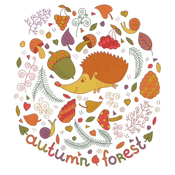 Autumn forest set — Stock Vector