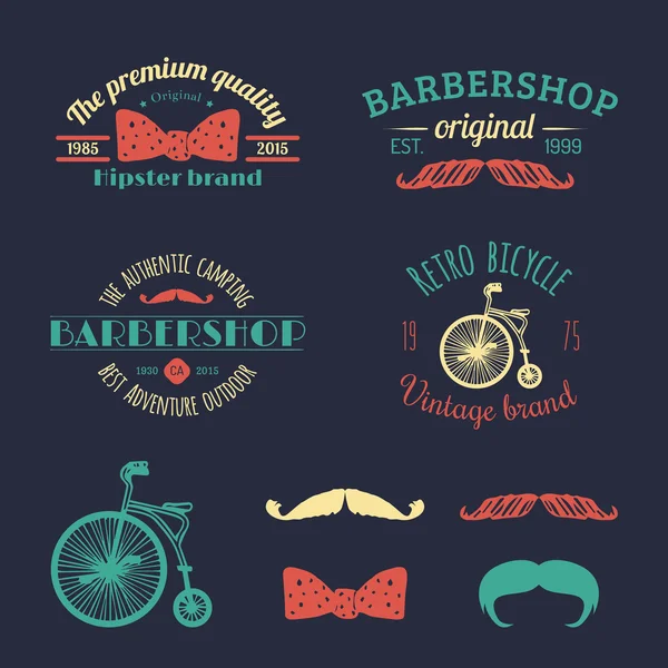 Conjunto de logotipo hipster vintage —  Vetores de Stock