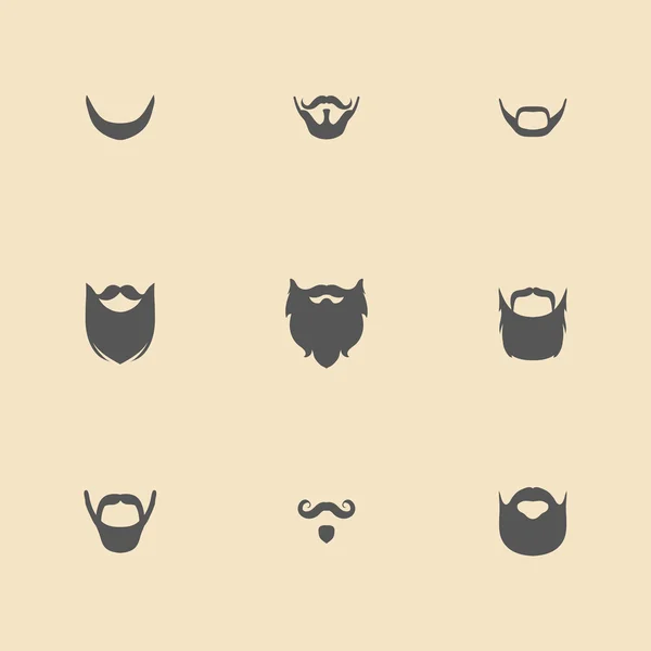 Conjunto de diferentes hombres barba, bigote — Vector de stock