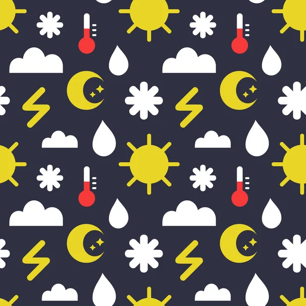 Modèle sans couture des icônes météorologiques — Image vectorielle