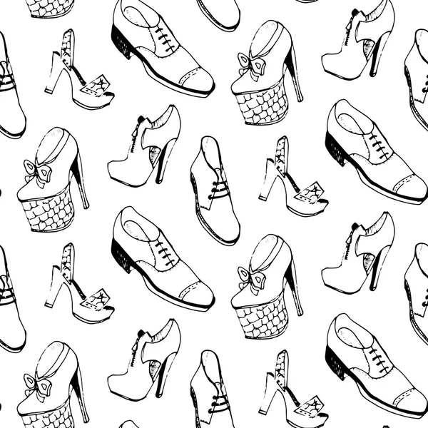 鞋无缝模式 — 图库矢量图片