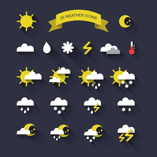 Set di icone meteo — Vettoriale Stock