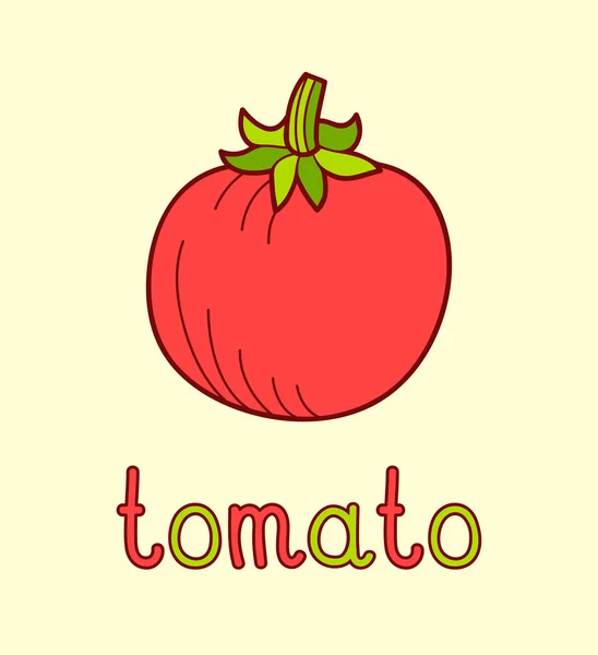 Ilustración de dibujos animados de tomate — Vector de stock