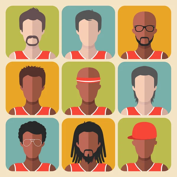 Ensemble de joueurs de basket-ball par équipe — Image vectorielle
