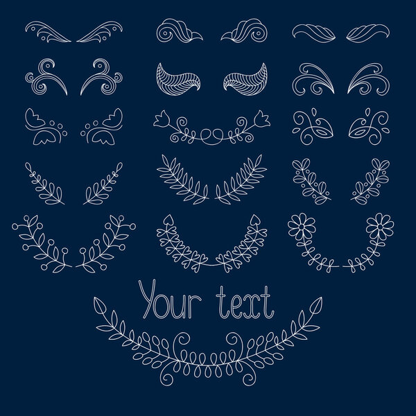 set: calligraphic design elements