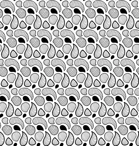 Fond orné blanc noir sans fin — Image vectorielle