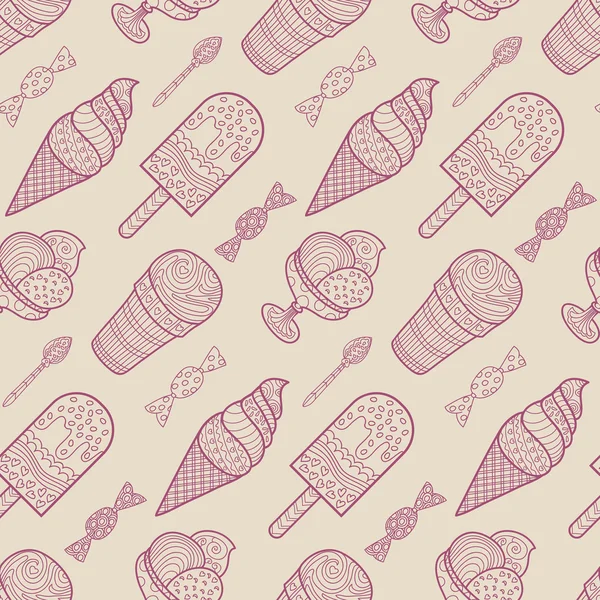 Ice cream seamless pattern — Stock Vector