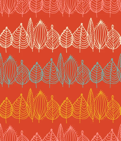 Autumn crossed leaves seamless pattern — Stock Vector