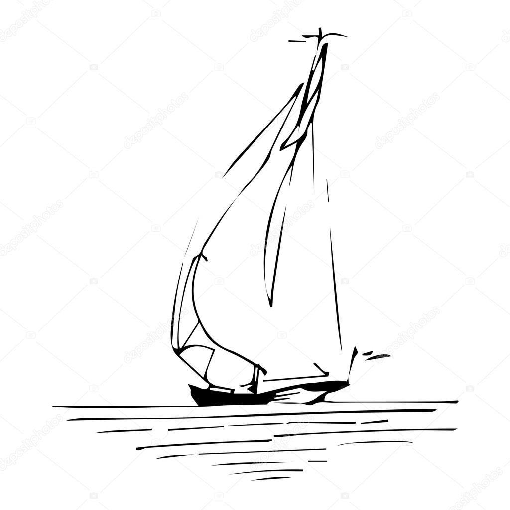 Sailing ship in the ocean