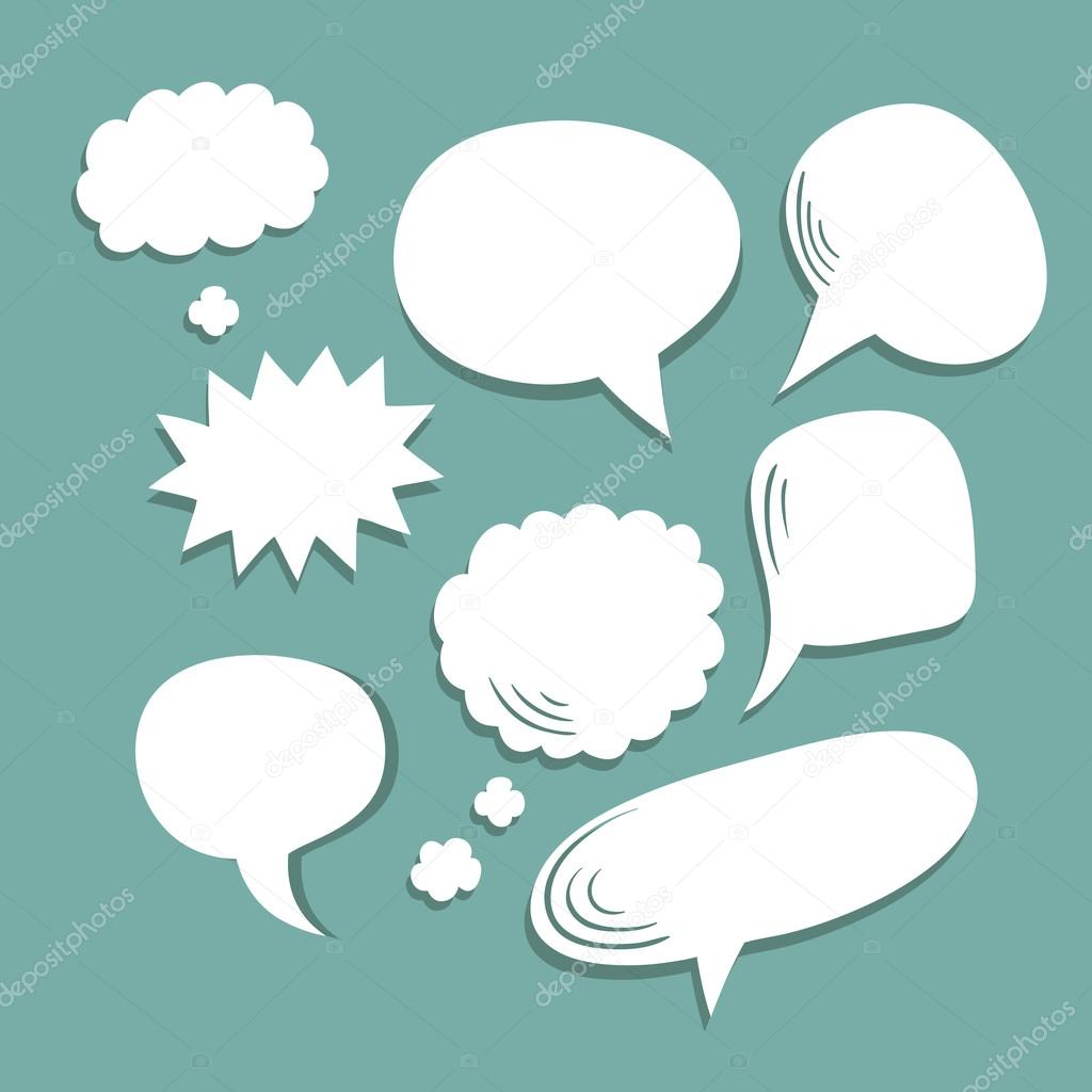 set of blank speech bubbles