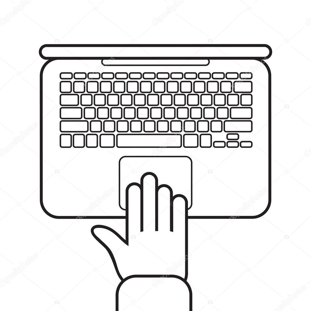 illustration with hand on keyboard